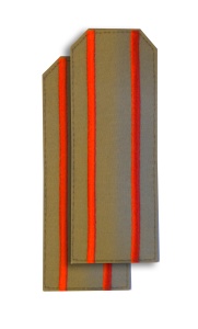 ПОГ-50-1 Погоны из руб тк светло-оливковые с 2 вышитыми красными пр. на руб