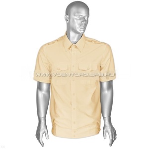 Рубашка мужская с коротким рукавом (кремовая)