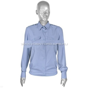 Рубашка женская с длинным рукавом (голубая)