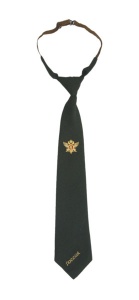 Галстук с вышивкой оливковый с орлом Налоговой полиции