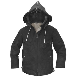 Куртка мех.нагол(замша) ВВС черная с кап.