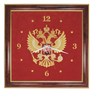 Часы вышит.на барх 33х35см герб РФ НОВ-741
