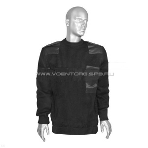 Свитер пш с накладками (черный)