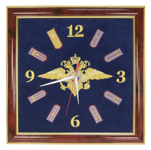 Часы вышит.на бархоте 33х35см МВД НОВ-737