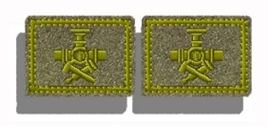 9-19-1л Петлички вышитые ол.сукно, оливк. нитка ГСМ 25 х 35 мм