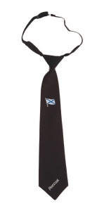 Галстук с вышивкой черный с андреевским флагом