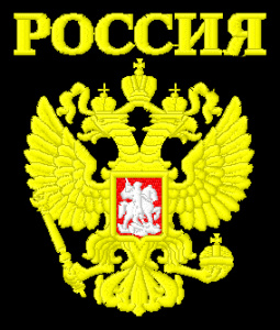 ФСП-37(1) Футболка с вышивкой на груди и на спине РОССИЯ (герб)