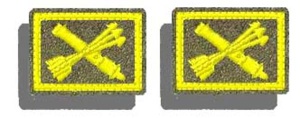 9-13л Петлички вышитые ол.сукно, желт. нитка В-КА ПВО 25 х 35 мм