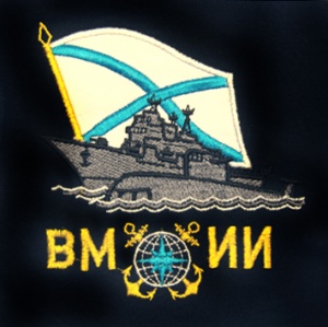 Ф-6-29 Футболка с вышивкой на груди ВМИИ, черн.