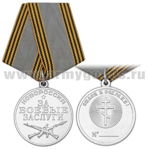 21 25 0023 Медаль Новороссия За боевые заслуги (Спаси и сохрани!)