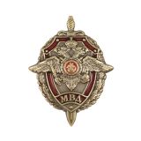 20 06 0036 Значок мет. МВД (орел, щит и меч, в венке) лат., на закрутке 